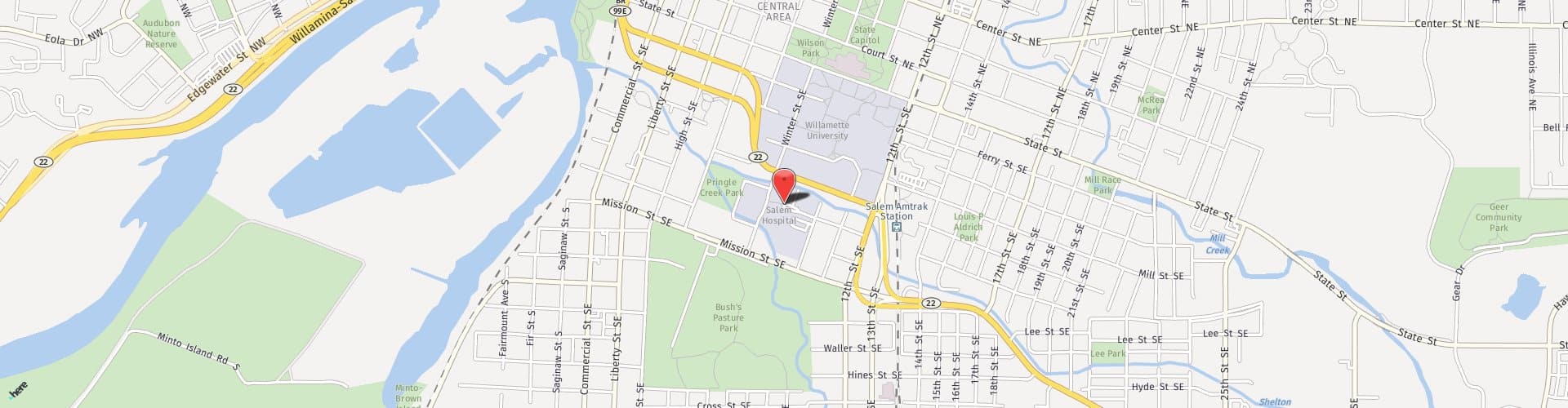 Location Map: 875 Oak Street SE Salem, OR 97301